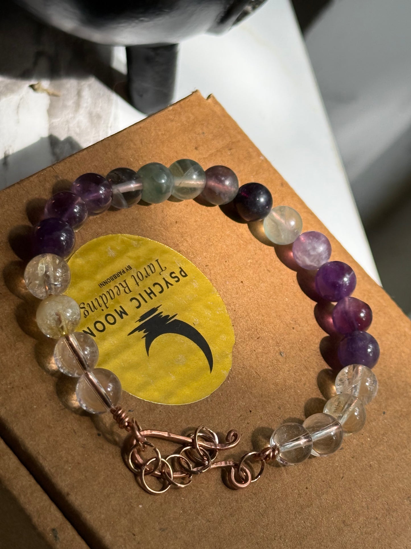 Bracelet for Students - Improve Focus and Concentration - Reiki Infused with Fluorite, Amethyst, Citrine, and Clear Quartz Crystal Beads