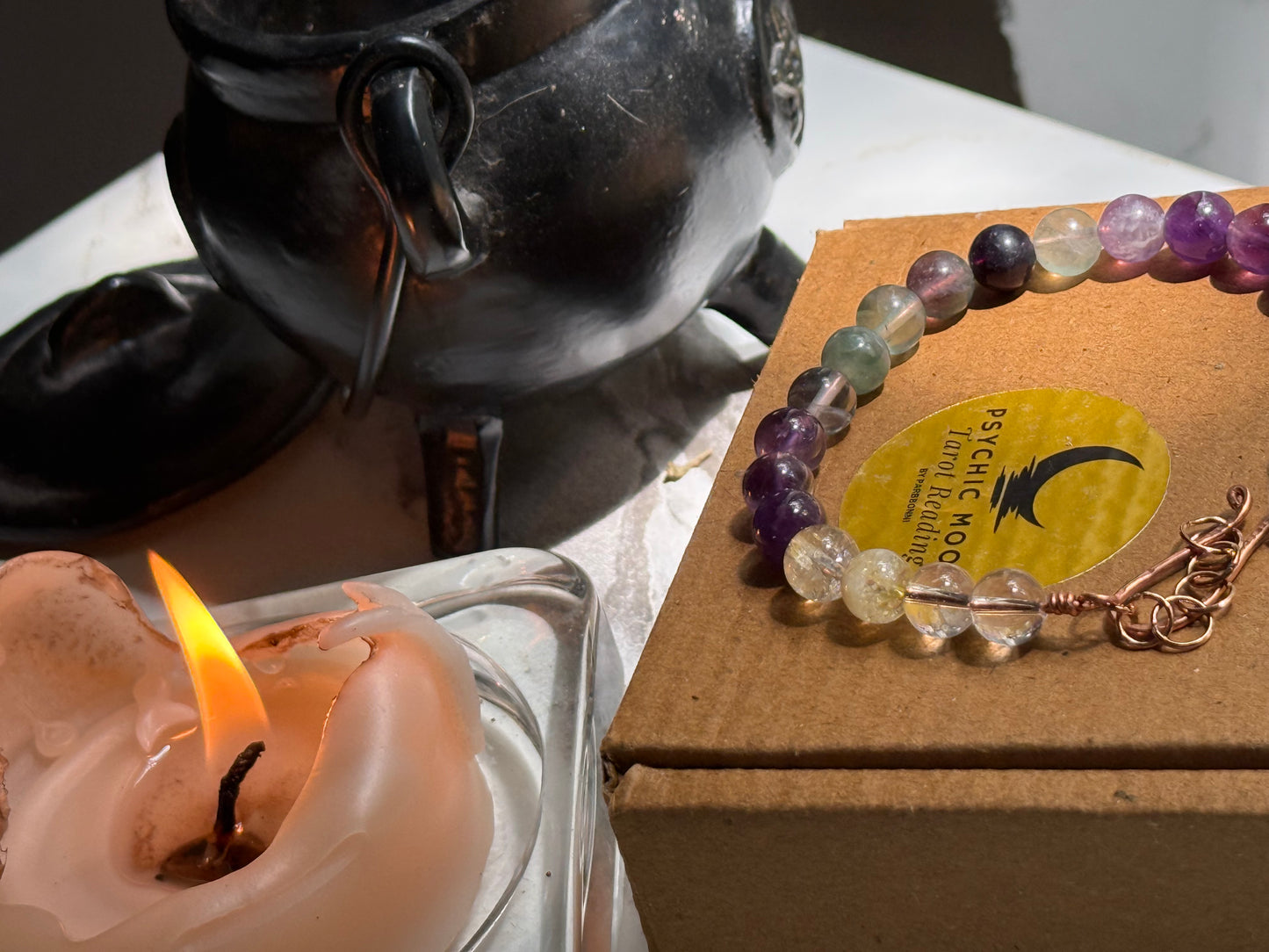 Bracelet for Students - Improve Focus and Concentration - Reiki Infused with Fluorite, Amethyst, Citrine, and Clear Quartz Crystal Beads