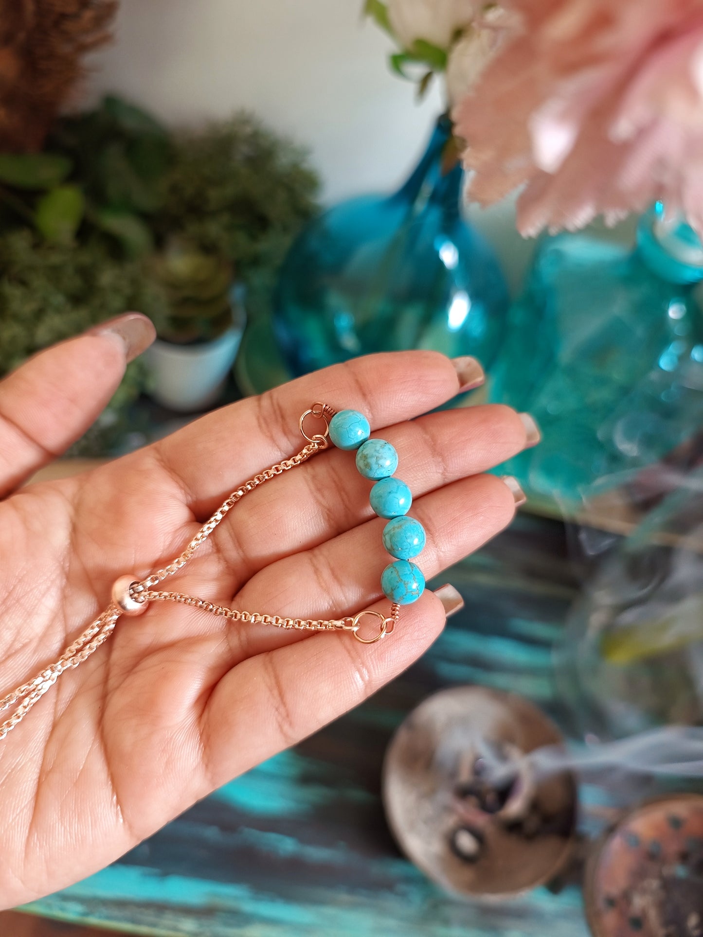 Turquoise Crystal Rakhi